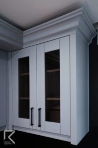 دکوری کابینت چوبی و شیشه ای