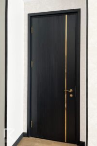 درب مدرن چوبی طوسی تیره