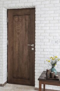 درب داخلی چوبی تک قاب گردویی رنگ