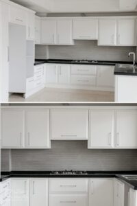 کابینت ام دی اف سفید آشپزخانه یو شکل