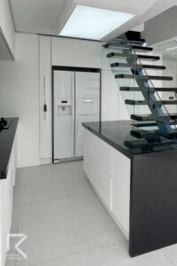 کابینت MDF سفید پلی اورتان آشپزخانه مدرن