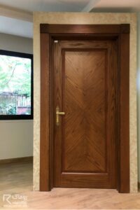 درب چوبی کلاسیک روکش بلوط جناقی