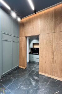 تلفیق کابینت راک لند با چوب