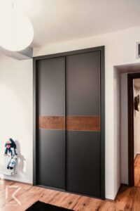 کمد دیواری کشویی تیره دو رنگ