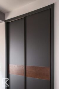 کمد دیواری کشویی ساده دو رنگ