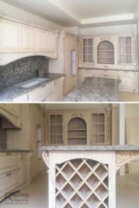 جزیره آشپزخانه کابینت تمام چوب بلوط خام