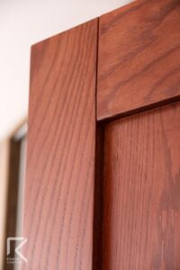 درب روکش چوب سه قاب