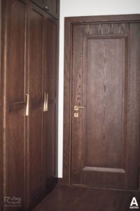 کمد دیواری اتاق خواب کلاسیک روکش بلوط رنگ فندقی