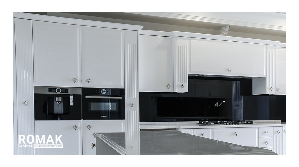 کابینت طرح انزو نئوکلاسیک سفید براق