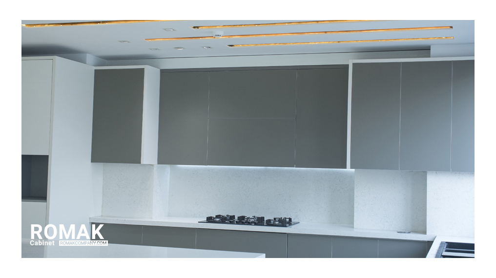 کابینت طوسی از جنس ام دی اف