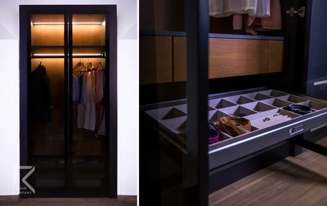 کمد دیواری مدرن درب شیشه ای