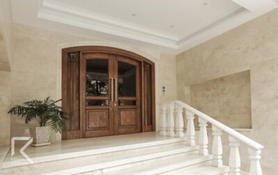 درب لابی تمام چوب