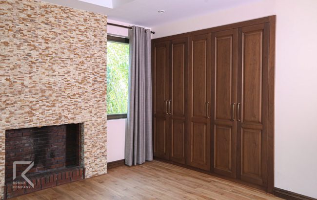 کمد دیواری کلاسیک روکش چوب