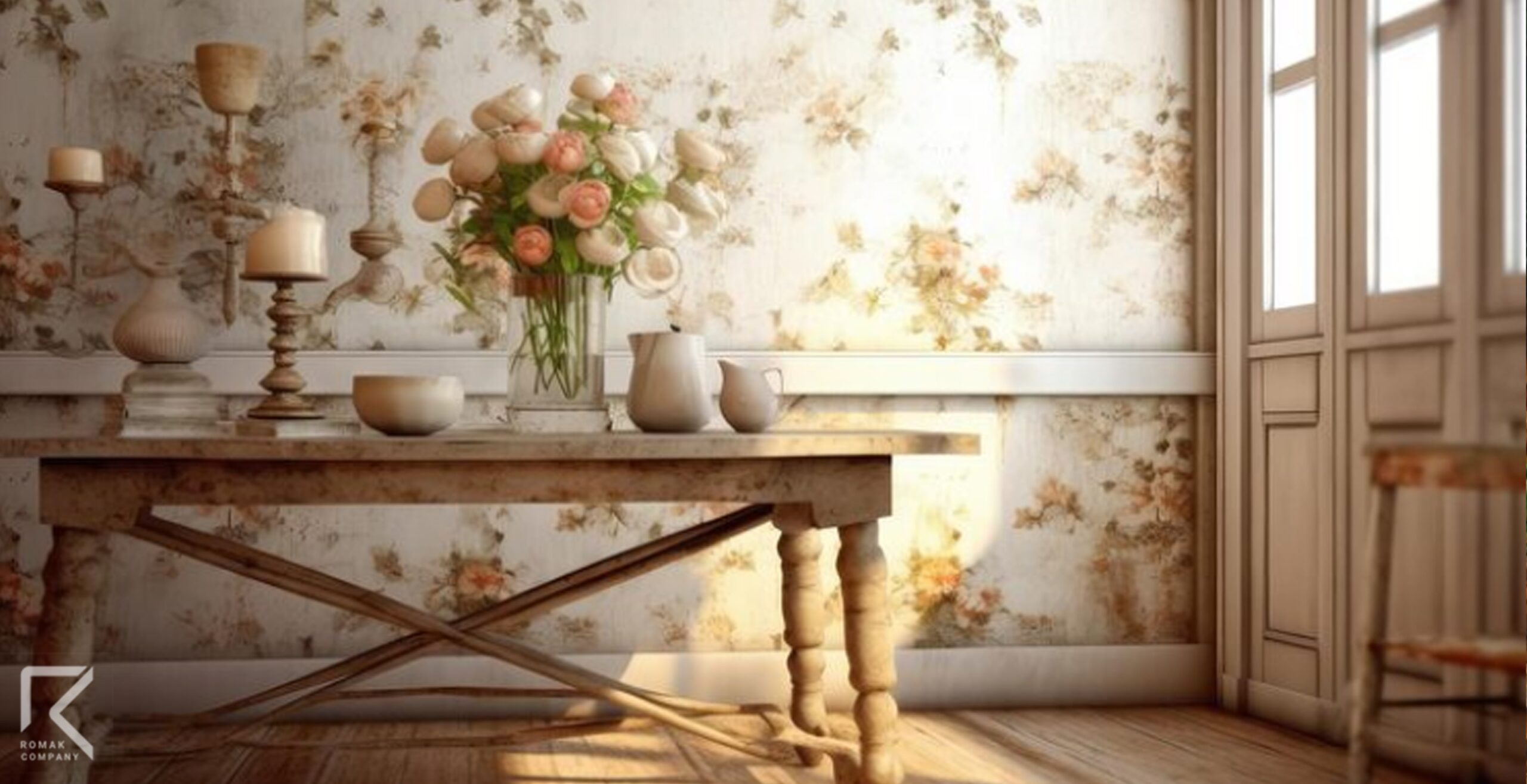 دیوارهای گلدار شلوغ