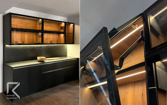 کابینت مدرن شیشه ای