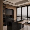 کابینت آشپزخانه مدرن مشکی و چوب اوک لند، تصویر 24