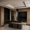 کابینت آشپزخانه مدرن مشکی و چوب اوک لند، تصویر چهارم