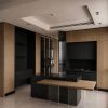 کابینت آشپزخانه مدرن مشکی و چوب اوک لند، تصویر سوم