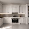 کابینت آشپزخانه واندرلند، نمای روبه‌رو با فر توکار و ویترین